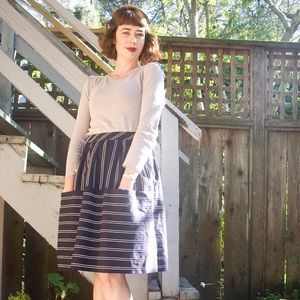Maeve Skirts - Maeve Anthrologie blue striped skirt 2 Maeve Skirts - Maeve Anthrologie blue striped skirt 2